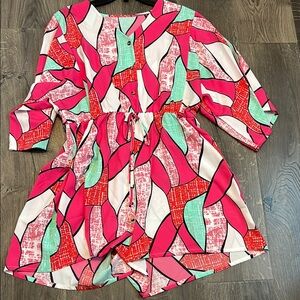 NWOT Colorful XXL Ladies Patterned Romper